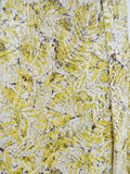 1950s Chartreuse leaf print cotton skirt - Extra small