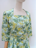 1950s Printed cotton day dress - Small