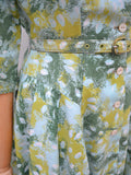 1950s Printed cotton day dress - Small
