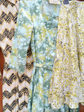 1950s Chartreuse leaf print cotton skirt - Extra small
