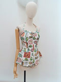 1950s Novelty print swim set - Extra small Small