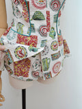 1950s Novelty print swim set - Extra small Small
