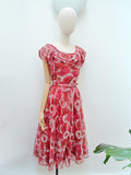 1950s Nylon full skirt dress - Large