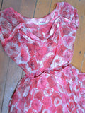 1950s Nylon full skirt dress - Large