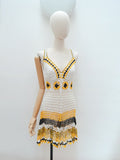 1970s White crocheted coverup dress - Extra small