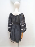 1970s Balloon sleeve dress - Medium Large