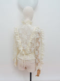 1980s Victoriana lace blouse - Medium