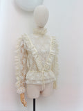 1980s Victoriana lace blouse - Medium