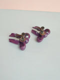 1940s Celluloid bow earrings