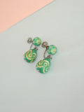1930s 40s Carved Galalith drop earrings