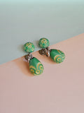 1930s 40s Carved Galalith drop earrings
