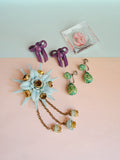 1930s 40s Carved Galalith drop earrings