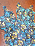 1950s Printed cotton dress with pocket - Medium