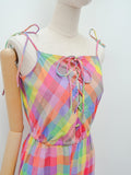 1980s Lace up front jumpsuit - Extra small Small