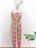 1980s Lace up front jumpsuit - Extra small Small