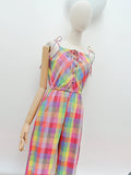 1980s Lace up front jumpsuit - Extra small Small