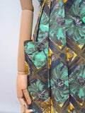 1950s Printed cotton dress with pocket - Medium