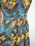 1950s Printed cotton dress with pocket - Medium