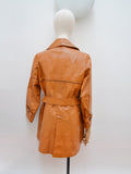 1970s Woven leather belted jacket - Small