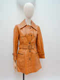 1970s Woven leather belted jacket - Small