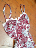 1940s Pointed trim swimsuit - Small Medium