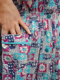 1940s Printed cotton dress - Small Medium