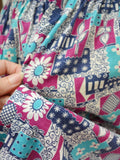 1940s Printed cotton dress - Small Medium