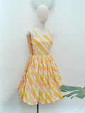1950s Sherbert stripe cotton dress - Extra small