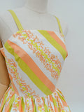1950s Sherbert stripe cotton dress - Extra small