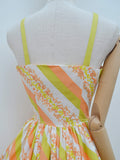 1950s Sherbert stripe cotton dress - Extra small