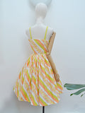 1950s Sherbert stripe cotton dress - Extra small