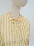 1950s 60s Bow neck day blouse - Small