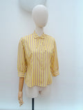 1950s 60s Bow neck day blouse - Small