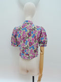 1930s Cotton printed blouse - Extra small