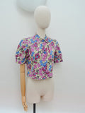 1930s Cotton printed blouse - Extra small