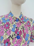1930s Cotton printed blouse - Extra small