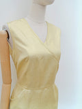 1960s Gold Lamé dress with pockets - Small