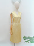 1960s Gold Lamé dress with pockets - Small