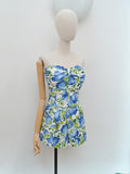 1950s Cotton two piece sun set - Large X L