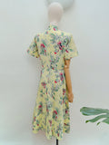 1940s Printed cotton dress - Small Medium