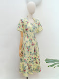 1940s Printed cotton dress - Small Medium
