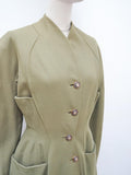 1940s Scalloped front wool coat - Small Medium