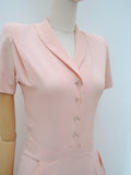 1940s Rayon dress with pockets - Extra small