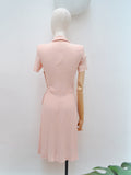 1940s Rayon dress with pockets - Extra small