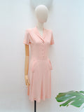 1940s Rayon dress with pockets - Extra small