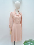 1940s Embroidered crepe dress - Extra small