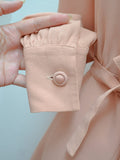 1940s Embroidered crepe dress - Extra small