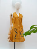 1970s Snake applique suede dress - Extra small Small