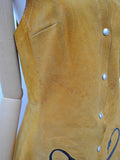 1970s Snake applique suede dress - Extra small Small