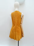 1970s Snake applique suede dress - Extra small Small